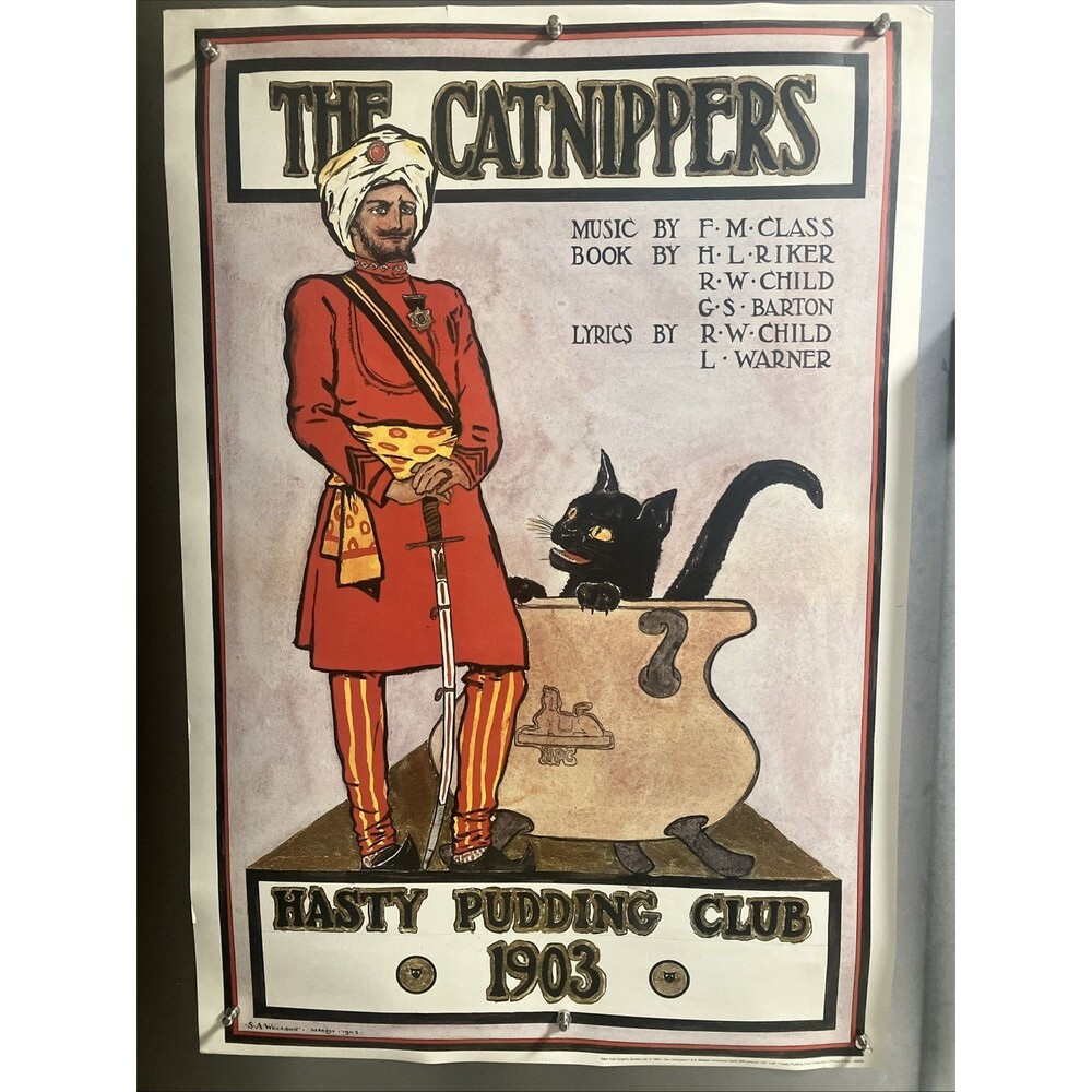 Harvard Hasty Pudding Club Poster The Catnippers NY Graphic Society 32x22” 1983
